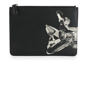 Givenchy Black & White Leather Basketball Player Zip Pouch